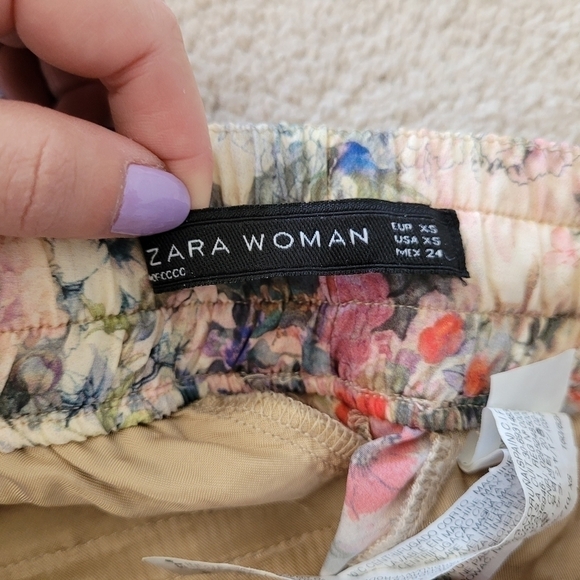 Zara Women straight leg floral pants size xs - Picture 11 of 12